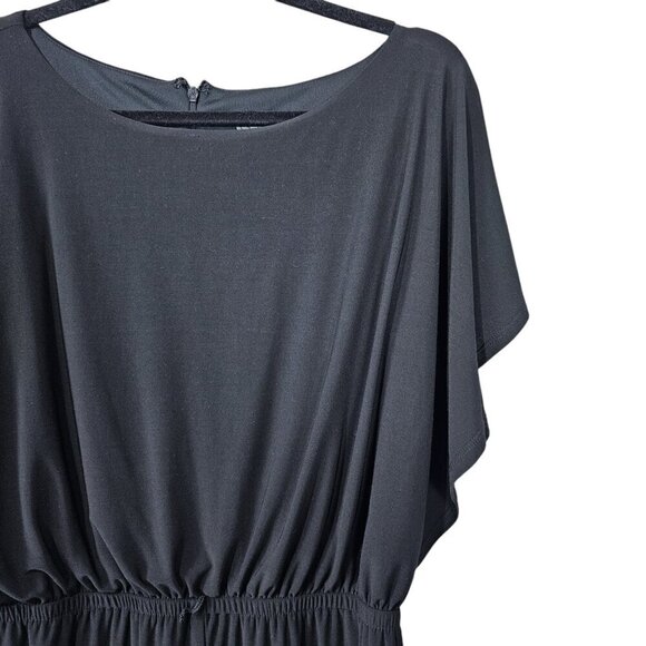 Emma & Michele Solid Blouson Wide Leg Black Jumpsuit - Picture 4 of 9